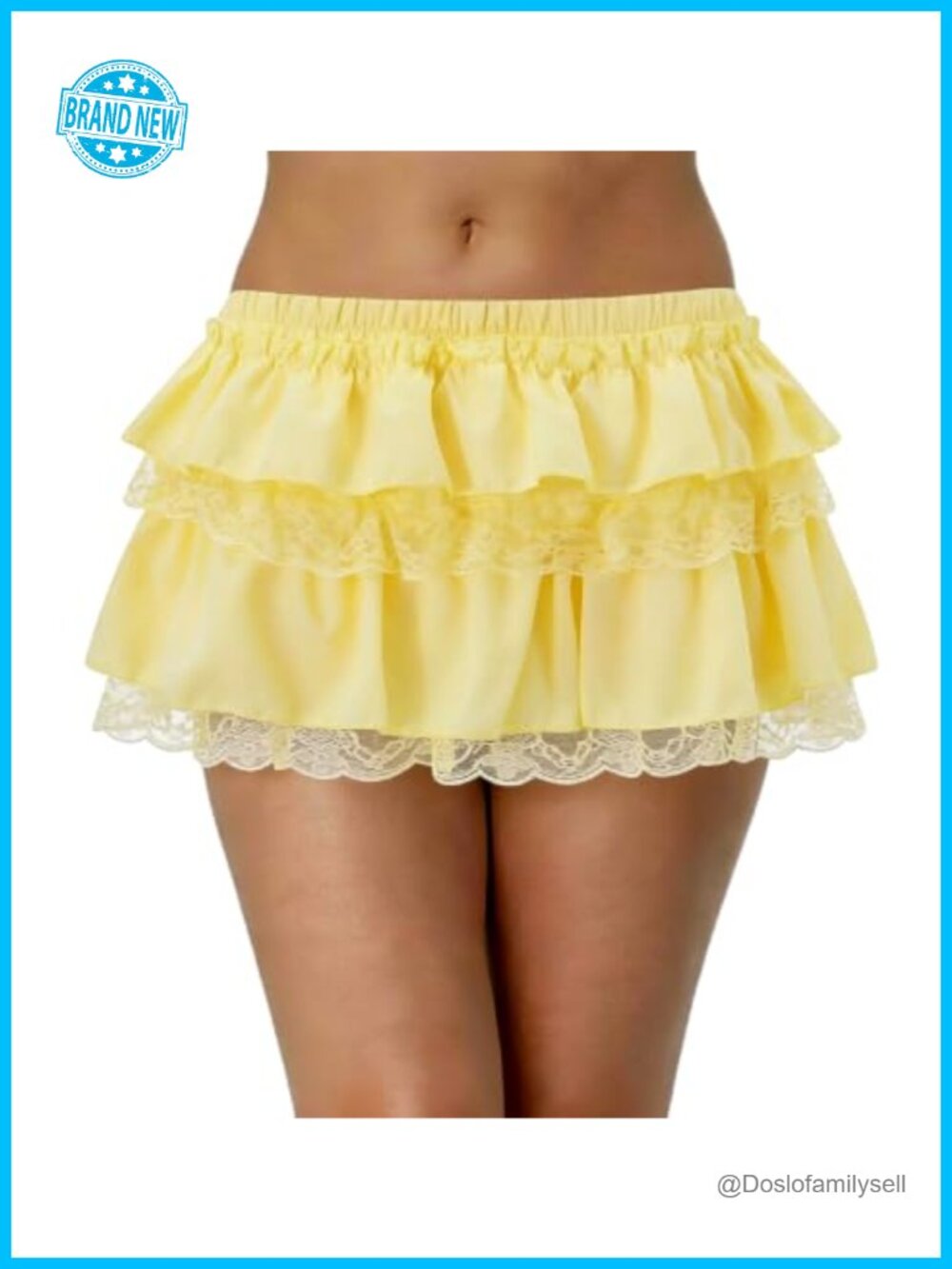 Women Lace Ruffle Tiered Mini Skater Skirt A-Line Underskirt